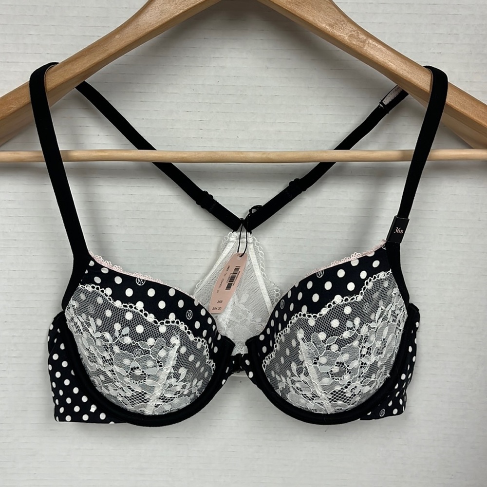 Victoria’s Secret Body By Victoria 36B lined demi racer back lace bra.  NWT